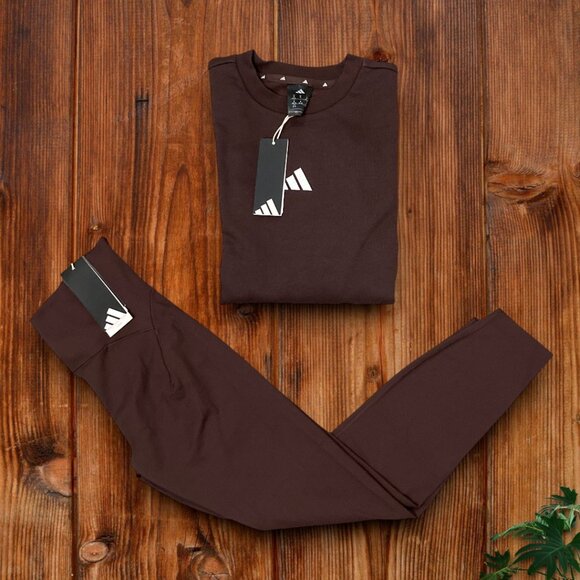 NWT 2 PC ADIDAS OUTFIT WOMENS SIZE L SWEATSHIRT AND LEGGINGS MATCHING SET BUNDLE - Picture 4 of 5